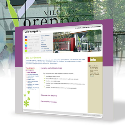 site Internet, Mairie de Voreppe, bienvenue sur mars agence communication grenoble, lyon, valence, chambery, annecy
