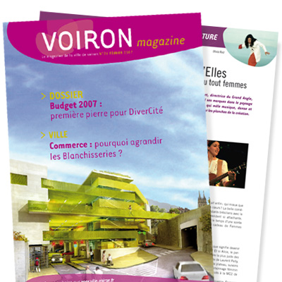 magazine municipal, Mairie de Voiron, bienvenue sur mars agence communication grenoble, lyon, valence, chambery, annecy