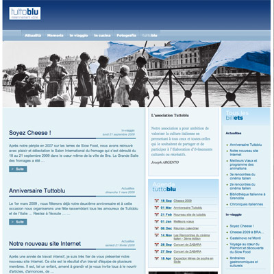site Internet, TuttoBLU, bienvenue sur mars agence communication grenoble, lyon, valence, chambery, annecy