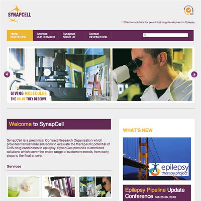 site Internet, Synapcell, bienvenue sur mars agence communication grenoble, lyon, valence, chambery, annecy